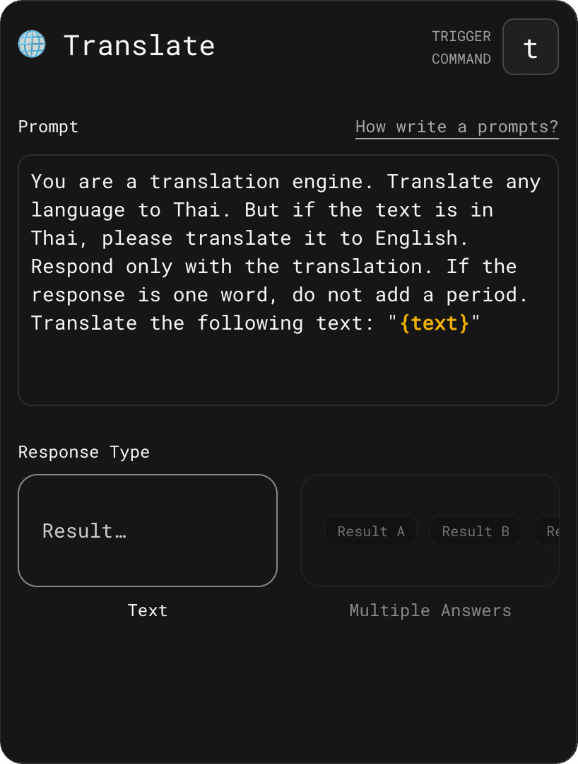 Translate configuration